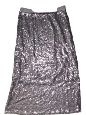 Listicle Silver Sequin Pencil Skirt